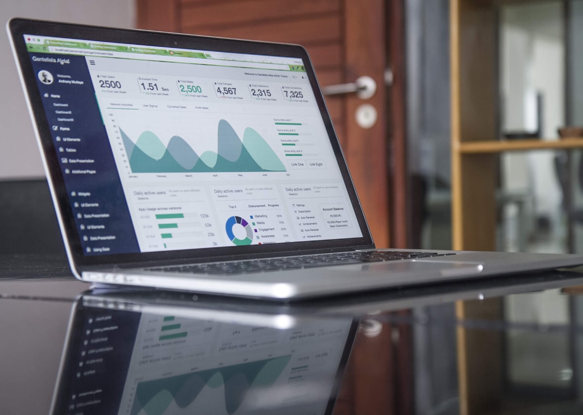Landing page A/B test results on a monitor